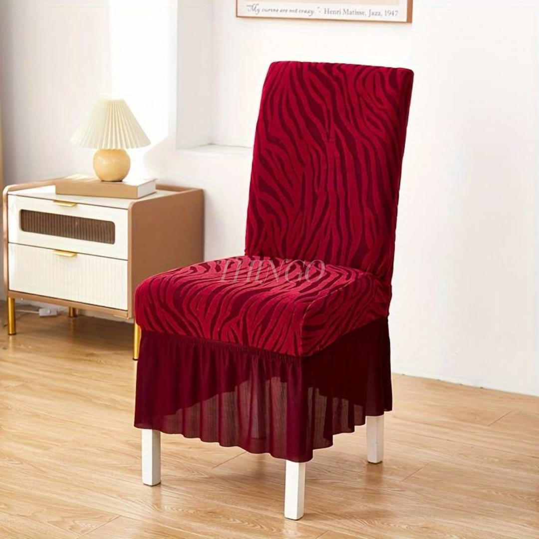 ZEBRA Pattern Velvet Dinning Chair Covers