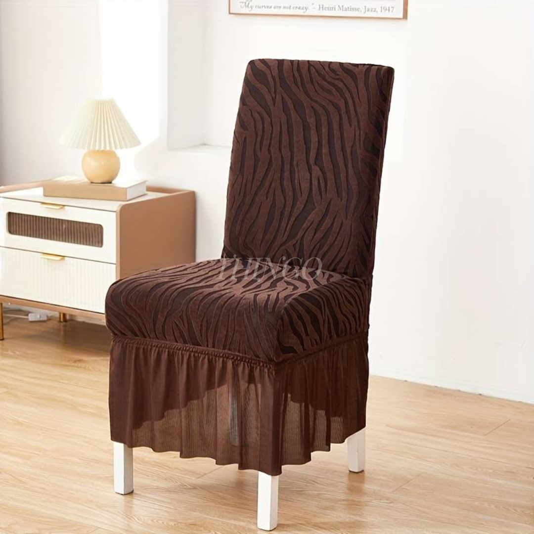 ZEBRA Pattern Velvet Dinning Chair Covers
